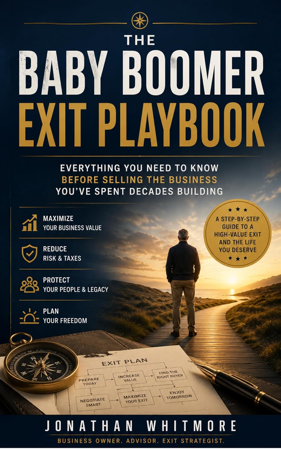 Cover of The Baby Boomer Exit Playbook by Jonathan Whitmore
